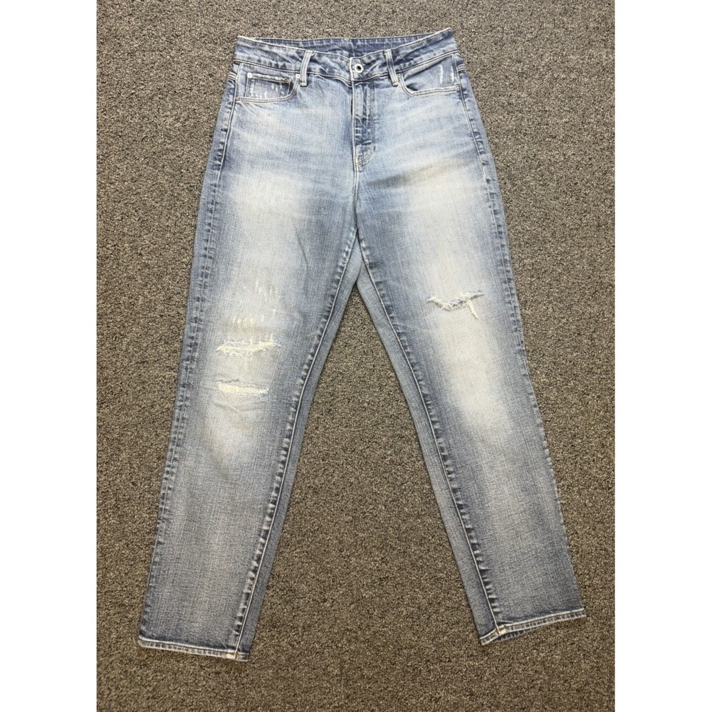 G Star Raw Jeans Mens 30x32 Blue 3301 Slim Medium Wash High Straight Ankle